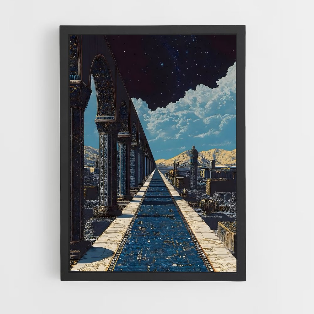 Poster Ville Céleste – affiche Art spatial (vue 2)